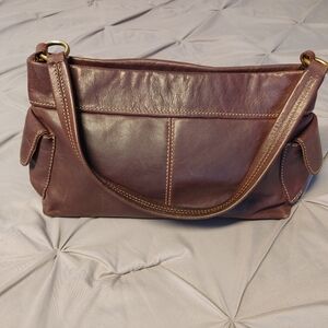 Elegant Fossil Brand purple Leather Shoulder Bag